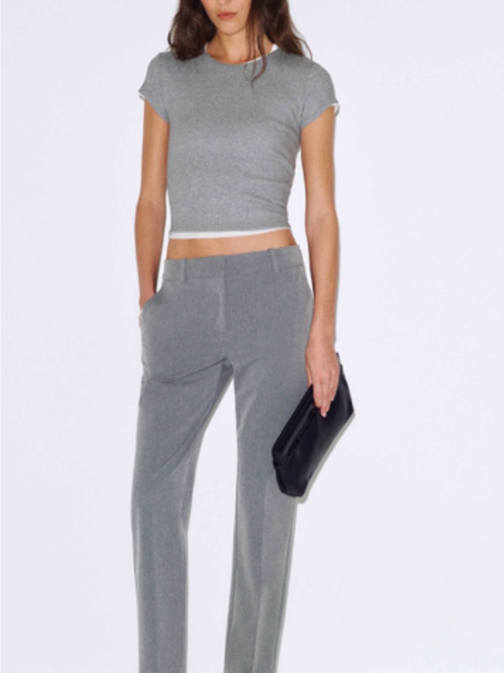 BNWT Reformation Olive pant -Gray Straight-Leg Tailored Trousers